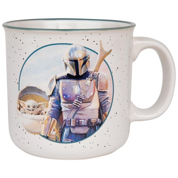 The Mandalorian The Mandalorian 826140 20 oz Star Wars The Mandalorian & The Child Grogu Camper Mug; White 826140